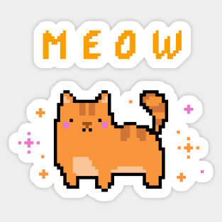 Retro 8-bit Cat Sticker